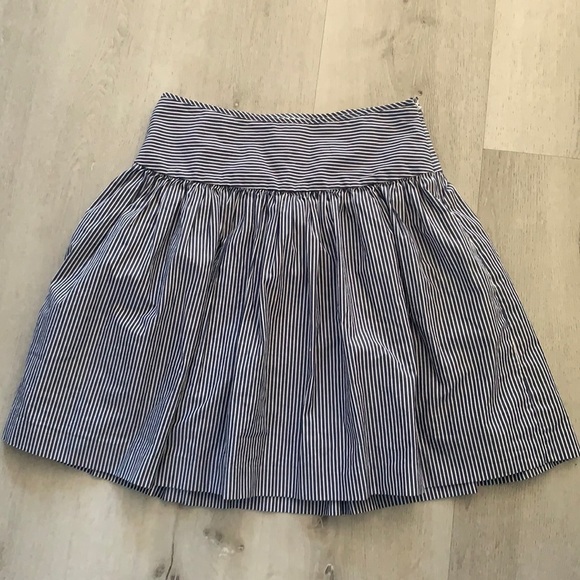 Gap striped Navy Blue white midi cotton size 0 summer beach fit and flare casual - Picture 1 of 9